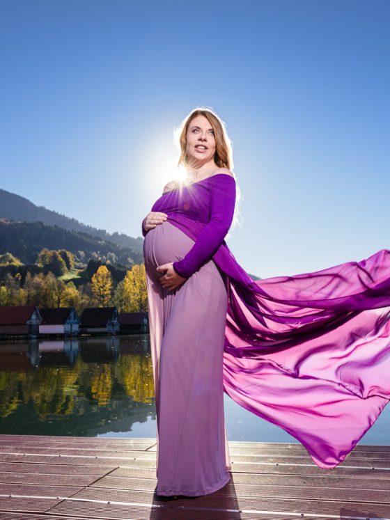 Outdoorfotografie Kempten edelformat Babybauch Tatjana Alpsee Immenstadt